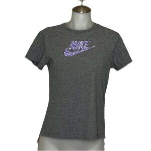 Nike kids Heather Gray Tee with Purple Graphic